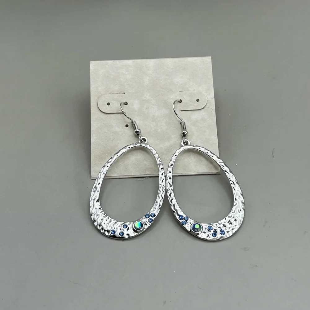 Elegant Silver and Blue Dangle Earrings